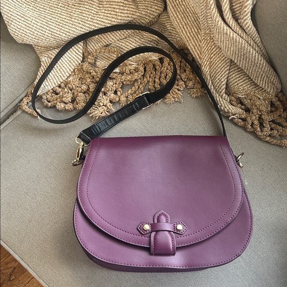 Stauer Handbags - 🍇Stauer Grape Leather Saddle Crossbody Bag